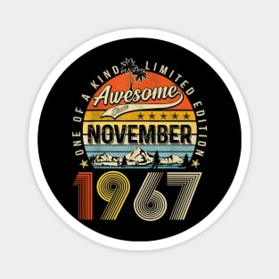 Awesome Since November 1967 Vintage 56th Birthday Magnet